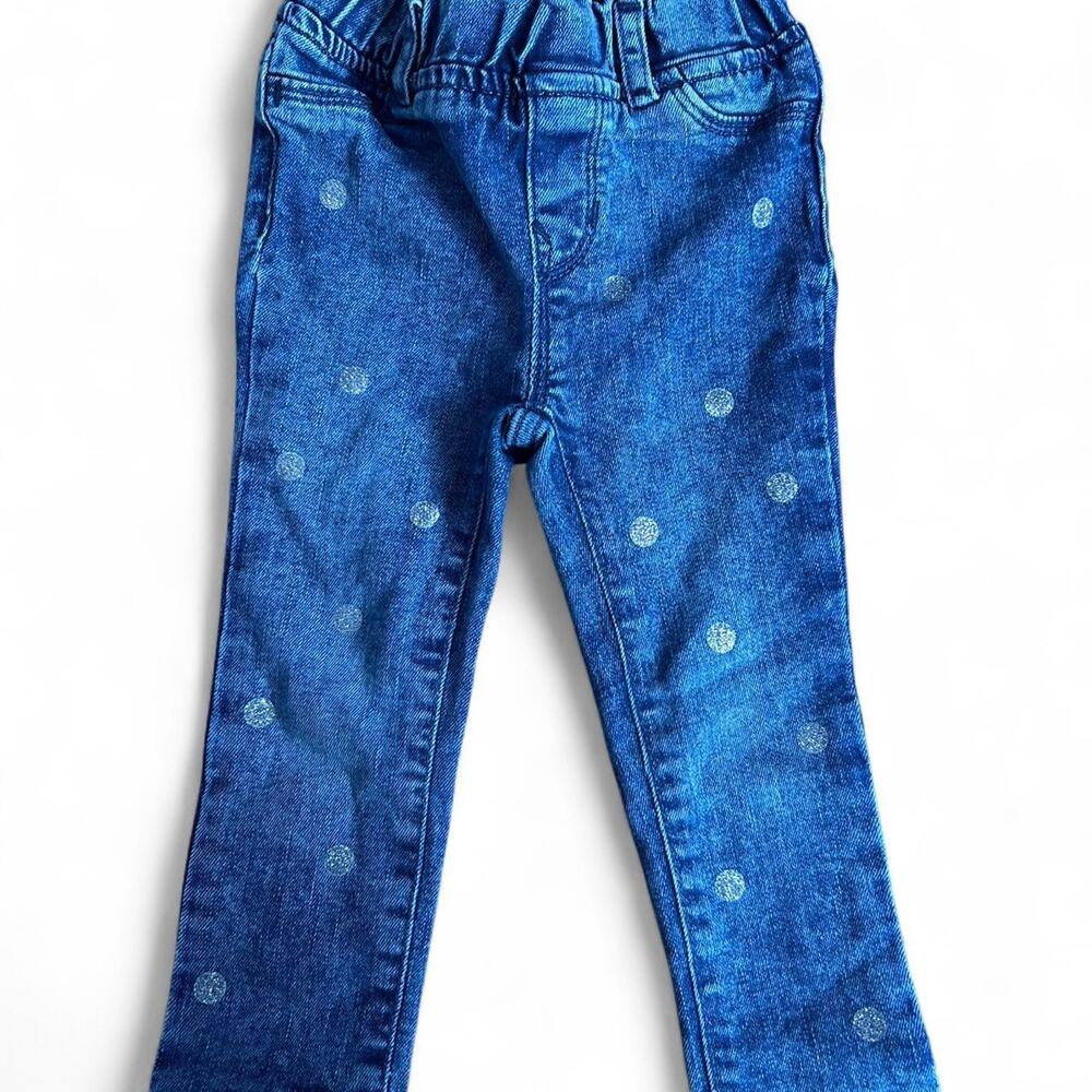 Gap size 2t girls Polka Dot‎ Denim Jeans Pull on